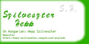 szilveszter hepp business card